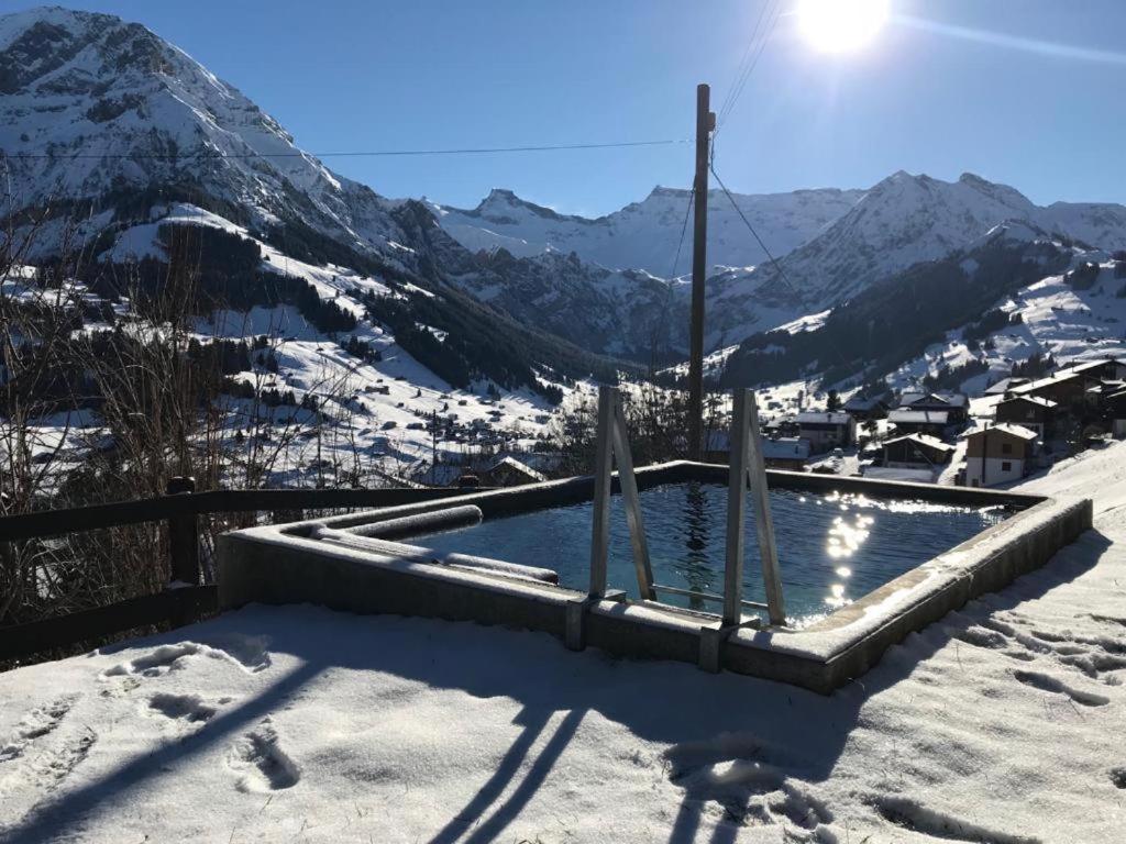 Chalet Sonnenheim, Wohnung Mit Panoramafenster Adelboden Exterior photo