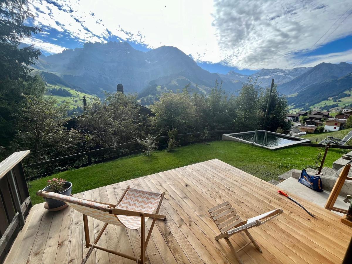Chalet Sonnenheim, Wohnung Mit Panoramafenster Adelboden Exterior photo
